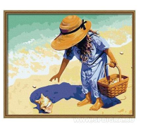 Картина по номерам на холсте "Девочка у моря", 40x50 см